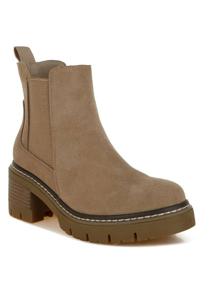 Chelsea Suede Boot- Beige