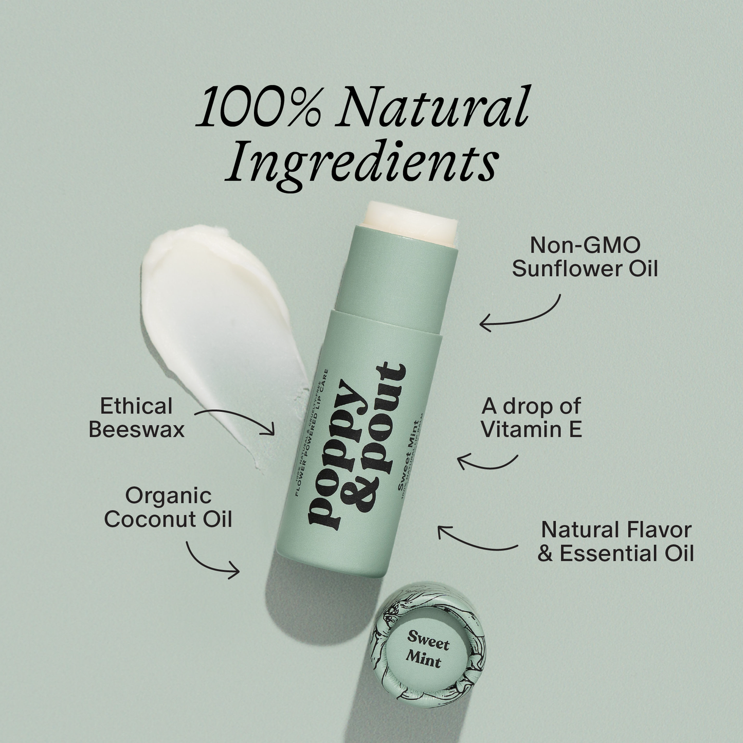 Sweet Mint- Poppy & Pout Lip Balm