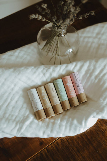 Natural Beeswax Lip Balm Plastic-Free with Essential Oils