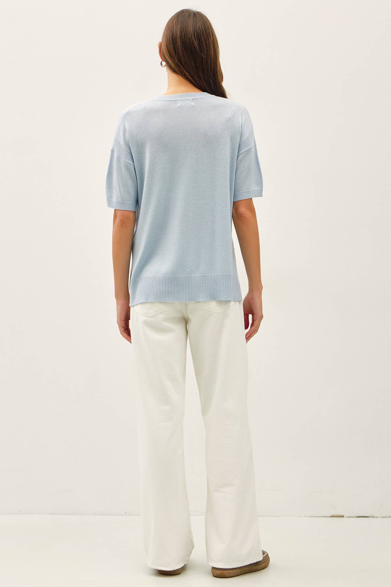 Baby Blue Short Sleeve Sweater