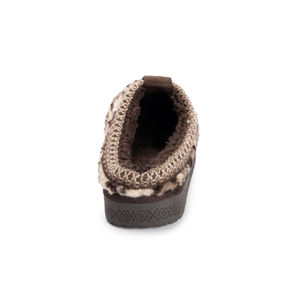 MUK LUKS Women's Francie Cozy Textured Clogs- Cream Leopard
