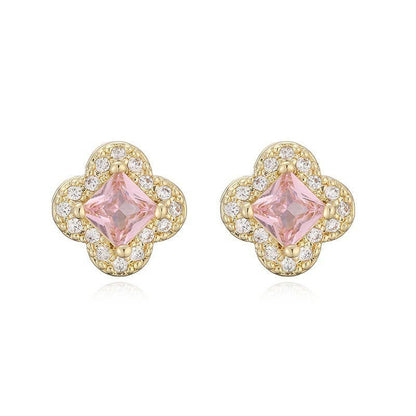 Clover Halo Stud Earrings