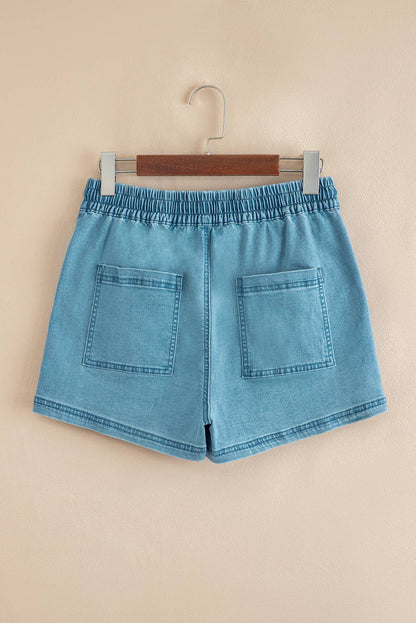 Drawstring Denim Shorts