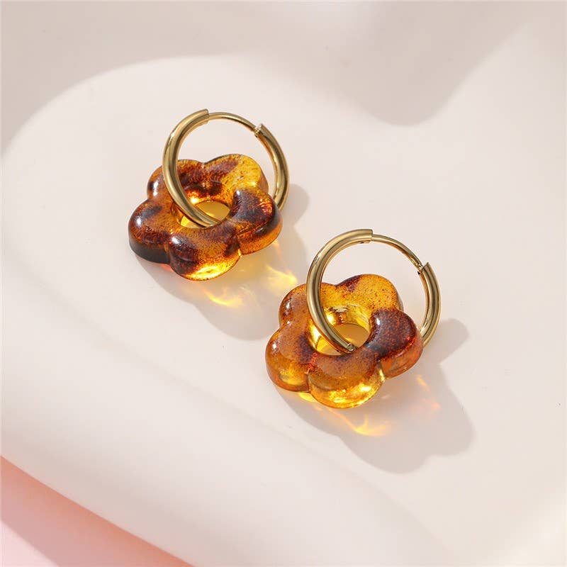Floral Mini Hoops- Tarnish Free