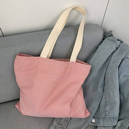 Large Organic colorful stripe Shoulder Tote Bag