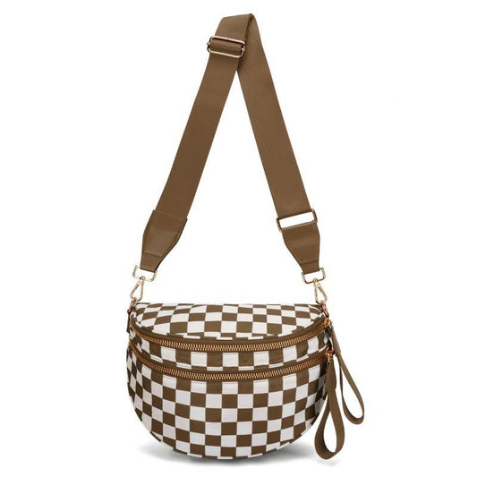 Mocha Check Bum Bag