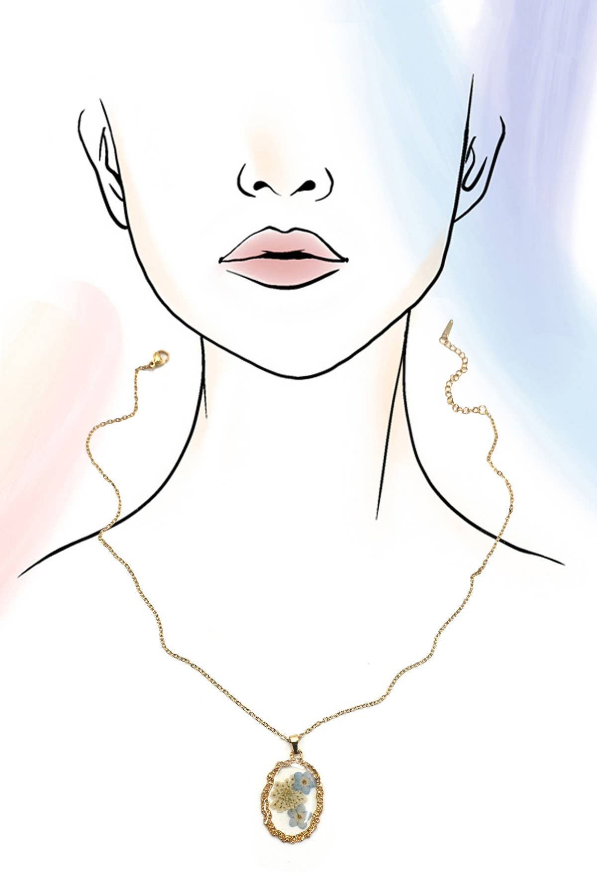 18K STAINLESS STEEL TARNISH FREE FLOWER NECKLACE