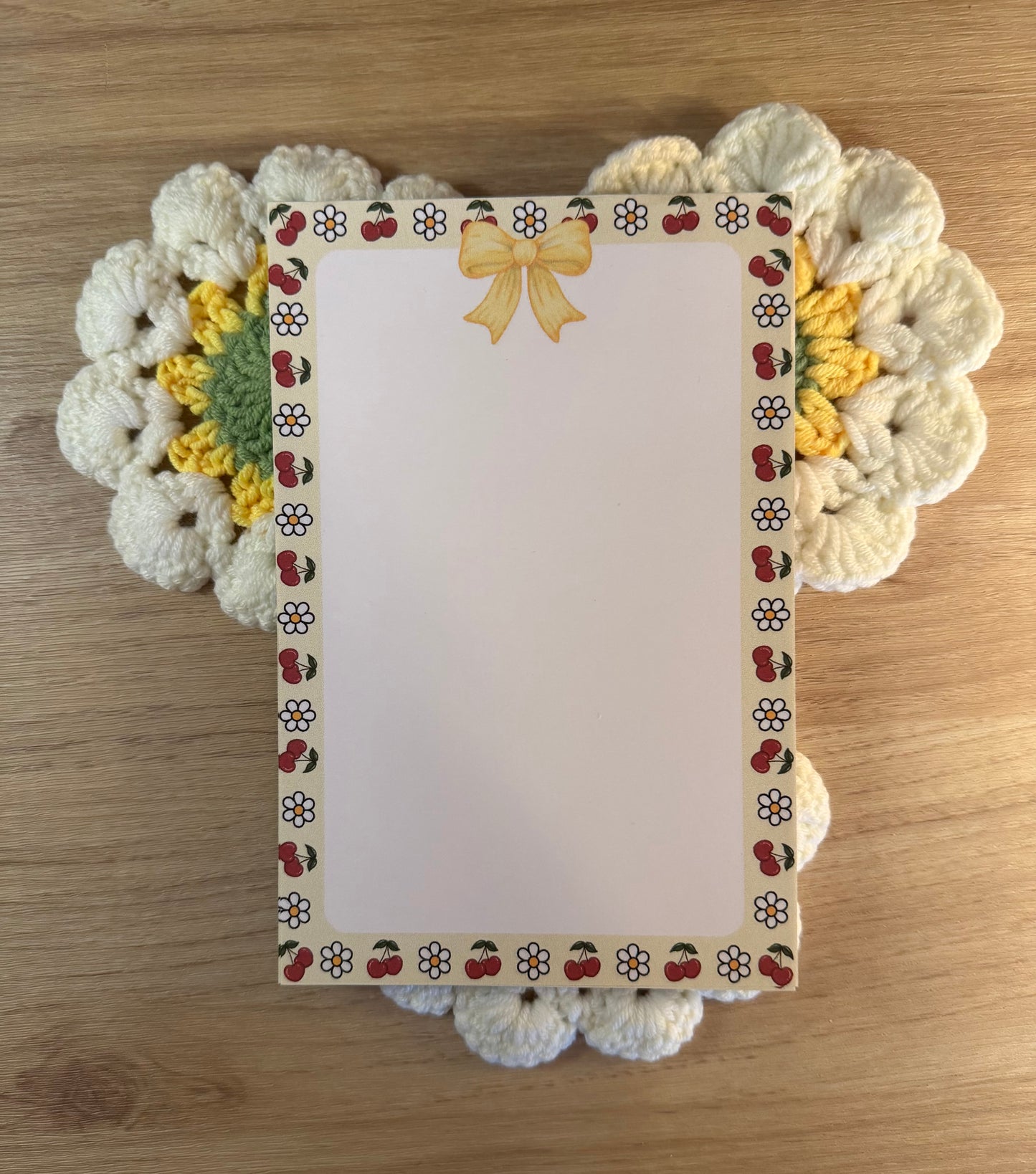 Yellow Cherry Daisy Notepad
