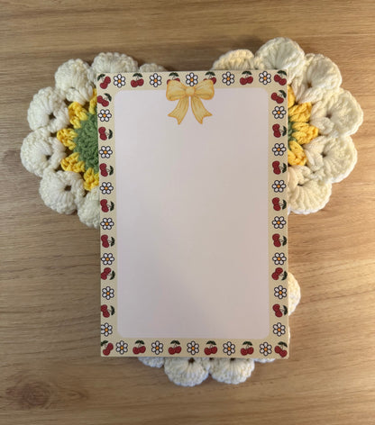 Yellow Cherry Daisy Notepad