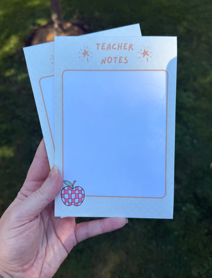 Yellow 'Teacher Notes' Notepad
