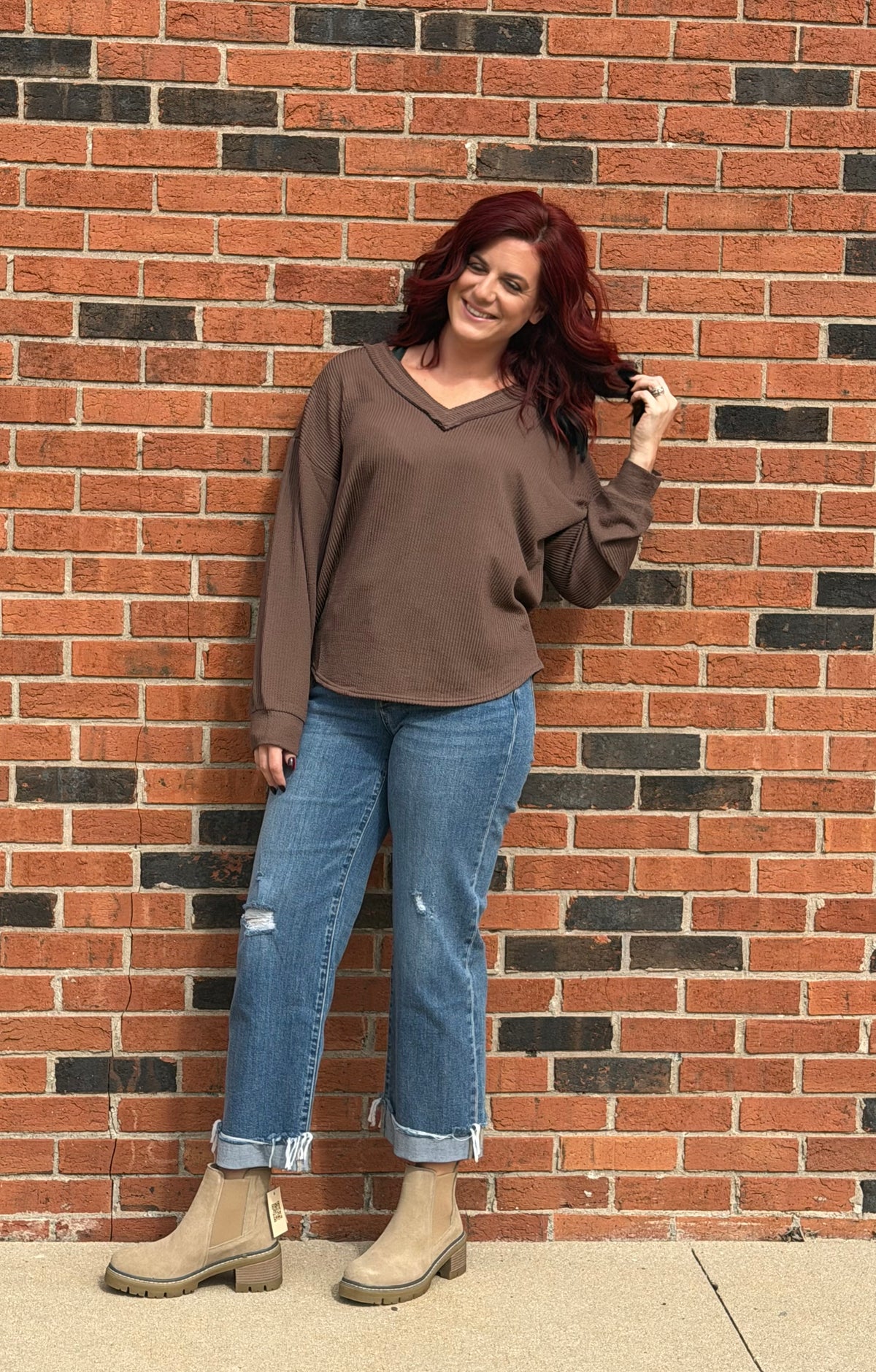 Chocolate Waffle Knit Sweater