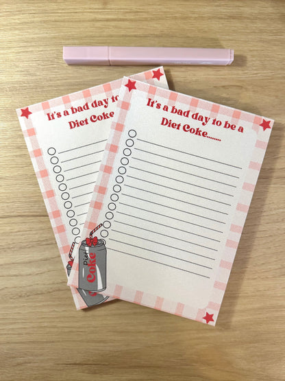Bad Day to be a Diet Coke Notepad