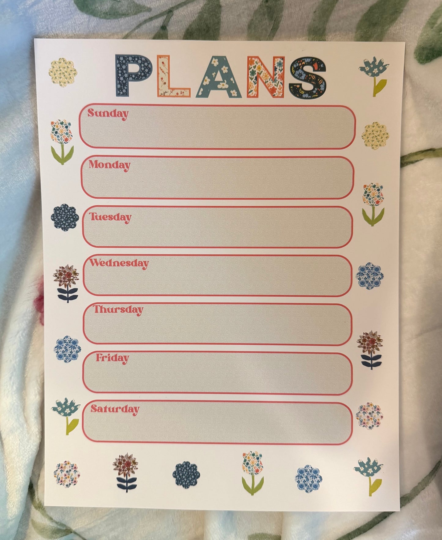 Patchwork Floral Weekly Planner
