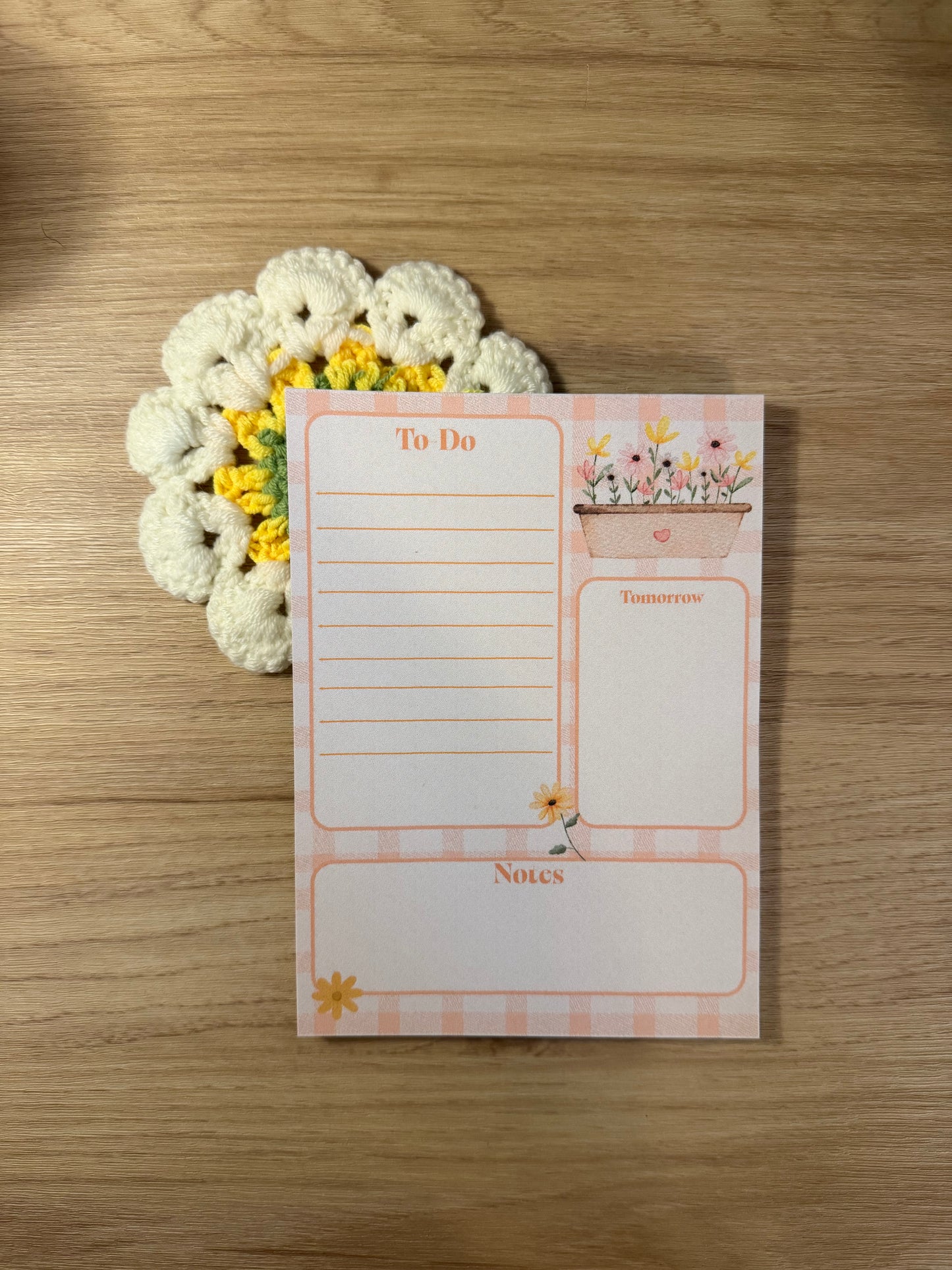 Orange Plaid Floral To-Do
