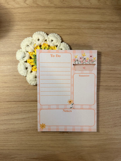 Orange Plaid Floral To-Do