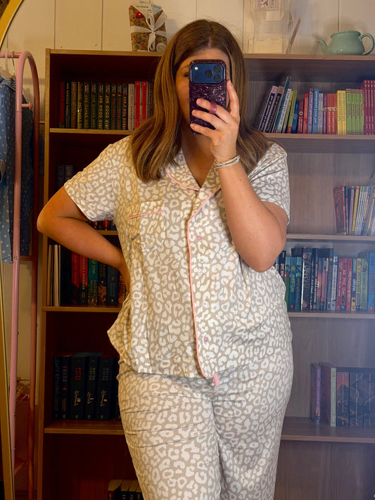 Neutral Leopard Pajama Set