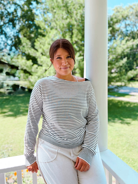Off the Shoulder Striped Top