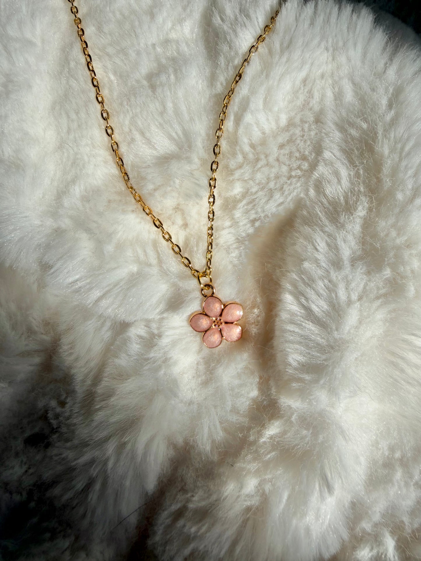 Dainty Gold Flower Charm Necklace