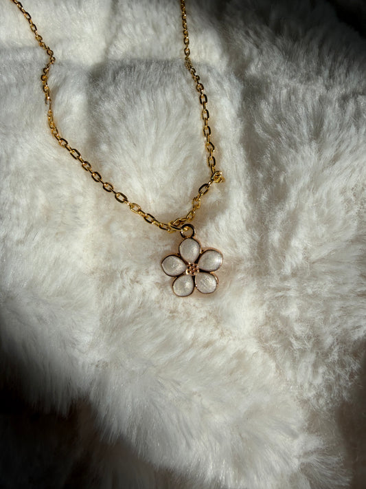 Dainty Gold Flower Charm Necklace
