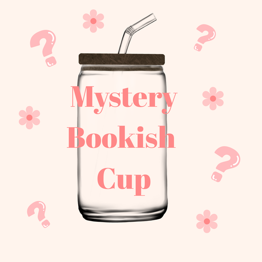 Mystery Bookish Cup- 16oz Glass Cup with Lid and Straw