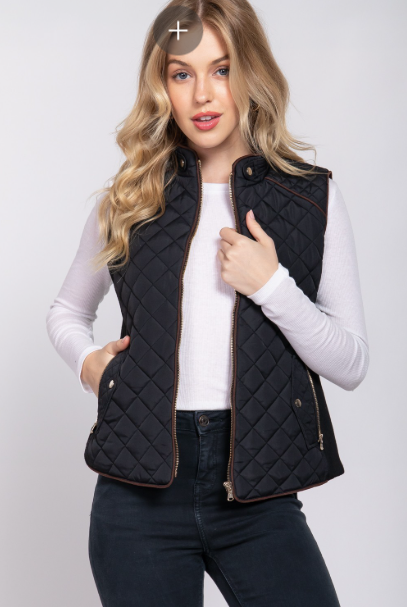 Cozy Season Suede Padded Zip Vest