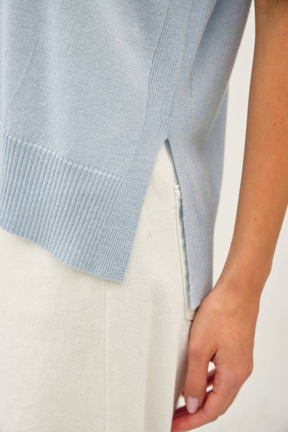 Baby Blue Short Sleeve Sweater