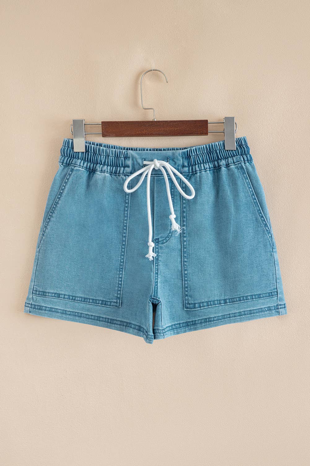 Drawstring Denim Shorts