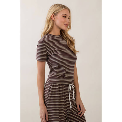 Everyday Ease Striped Lounge Set- Mocha