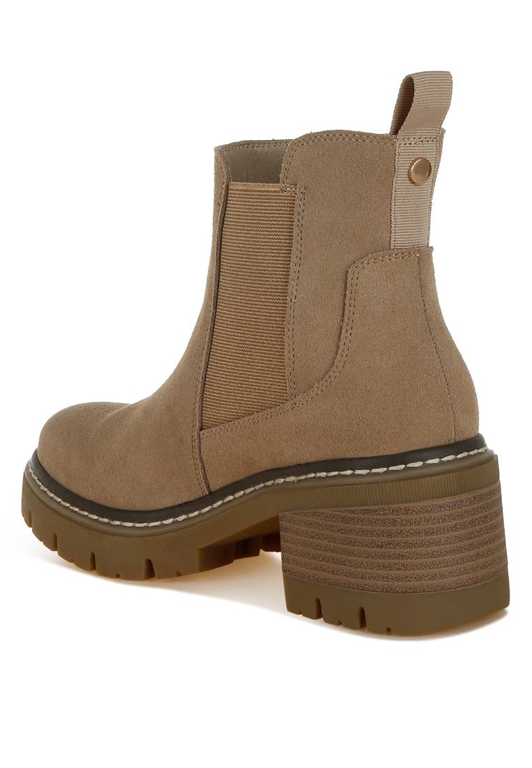 Chelsea Suede Boot- Beige