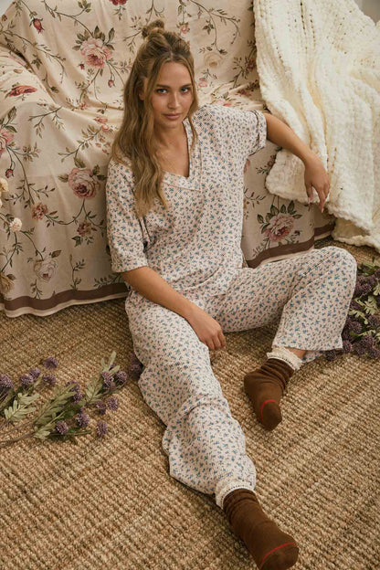 Bluebell Ribbed Knit Lounge Pants
