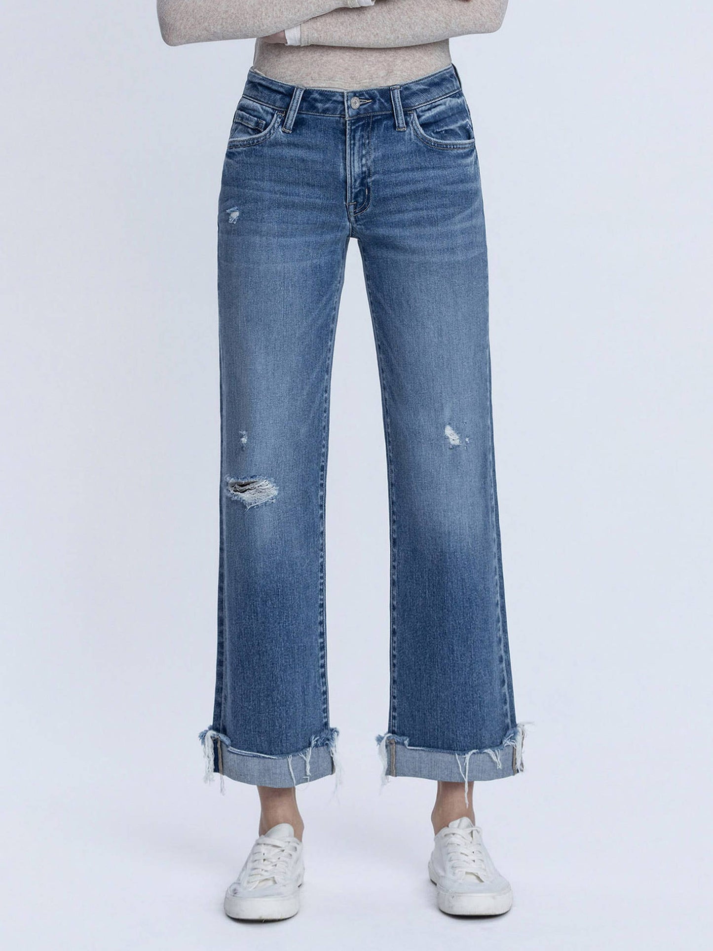 Day Trip Mid Rise Cuffed Denim- Vervet