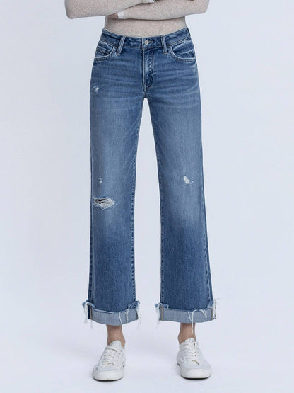 Day Trip Mid Rise Cuffed Denim- Vervet