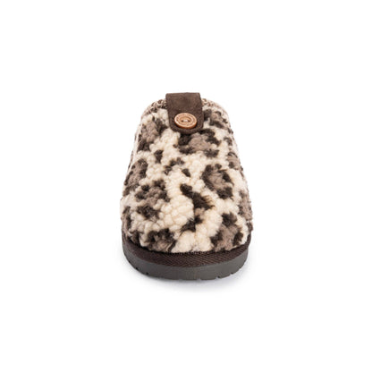 MUK LUKS Women's Francie Cozy Textured Clogs- Cream Leopard