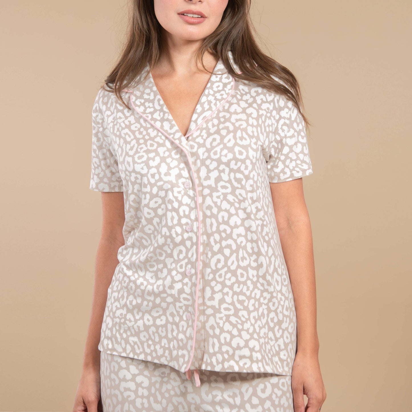 Neutral Leopard Pajama Set