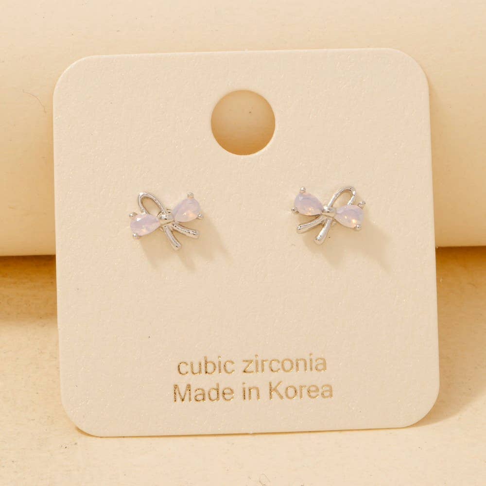 Gold Dipped Mini Bow Stud Earrings
