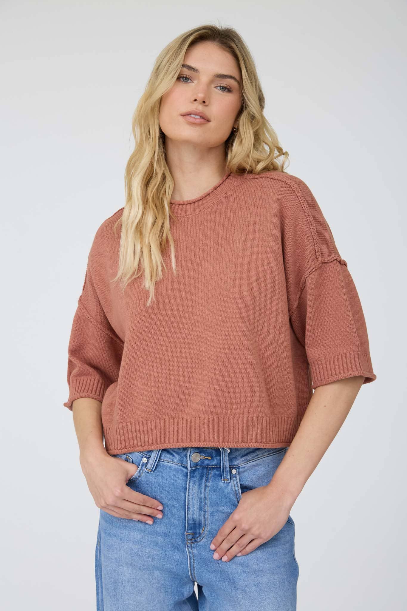 Sienna Drop Shoulder Short Sleeve Pullover