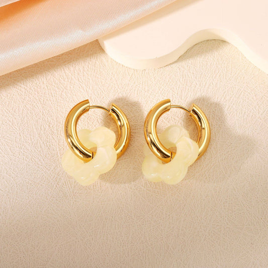 Floral Mini Hoops- Tarnish Free