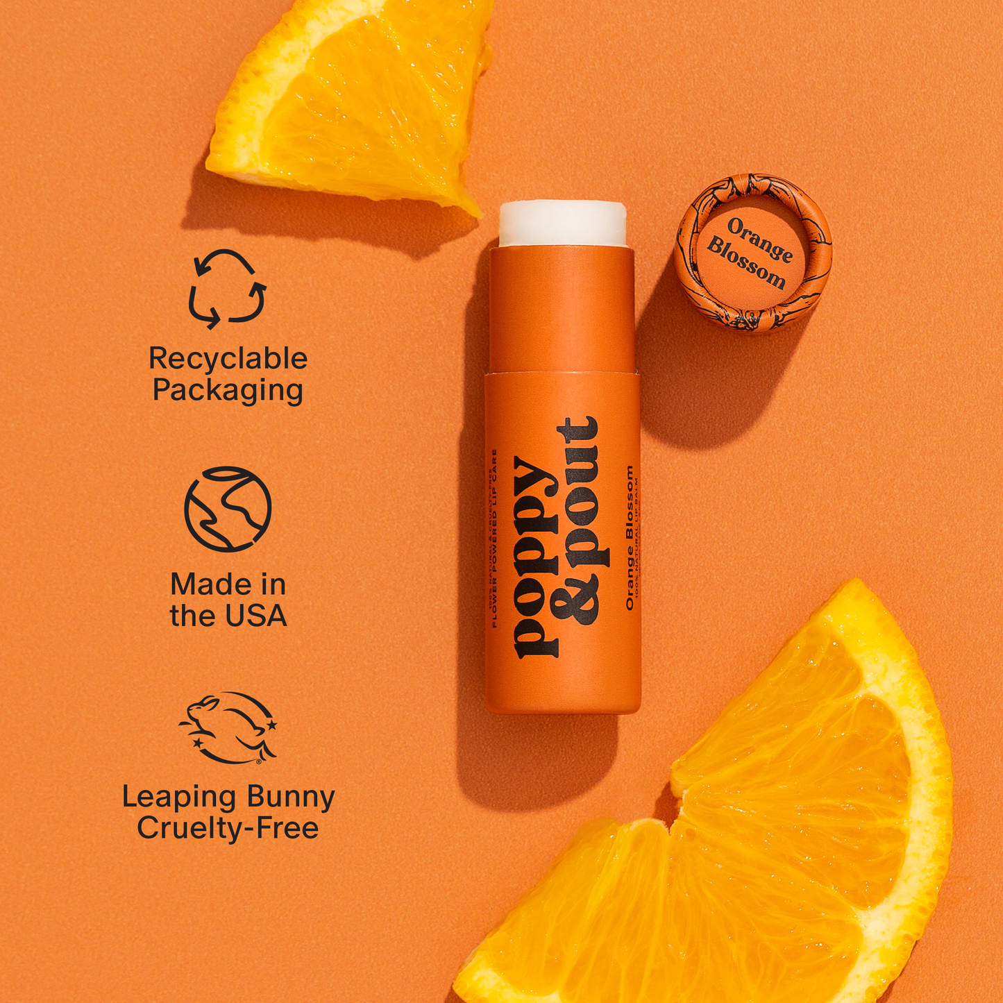 Orange Blossom Poppy & Pout Lip Balm
