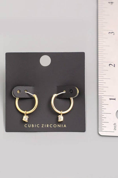 Mini Stud Hoop Earrings