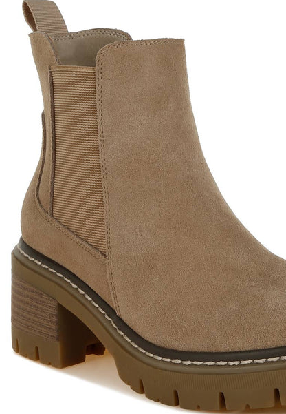 Chelsea Suede Boot- Beige