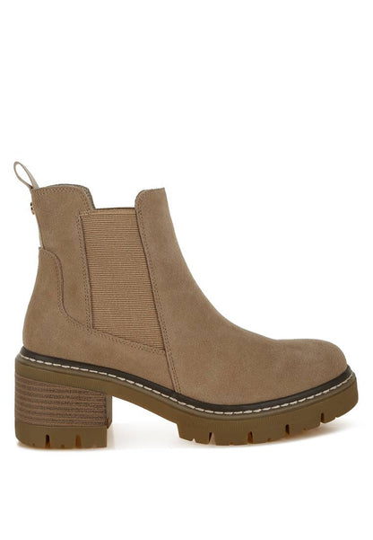 Chelsea Suede Boot- Beige