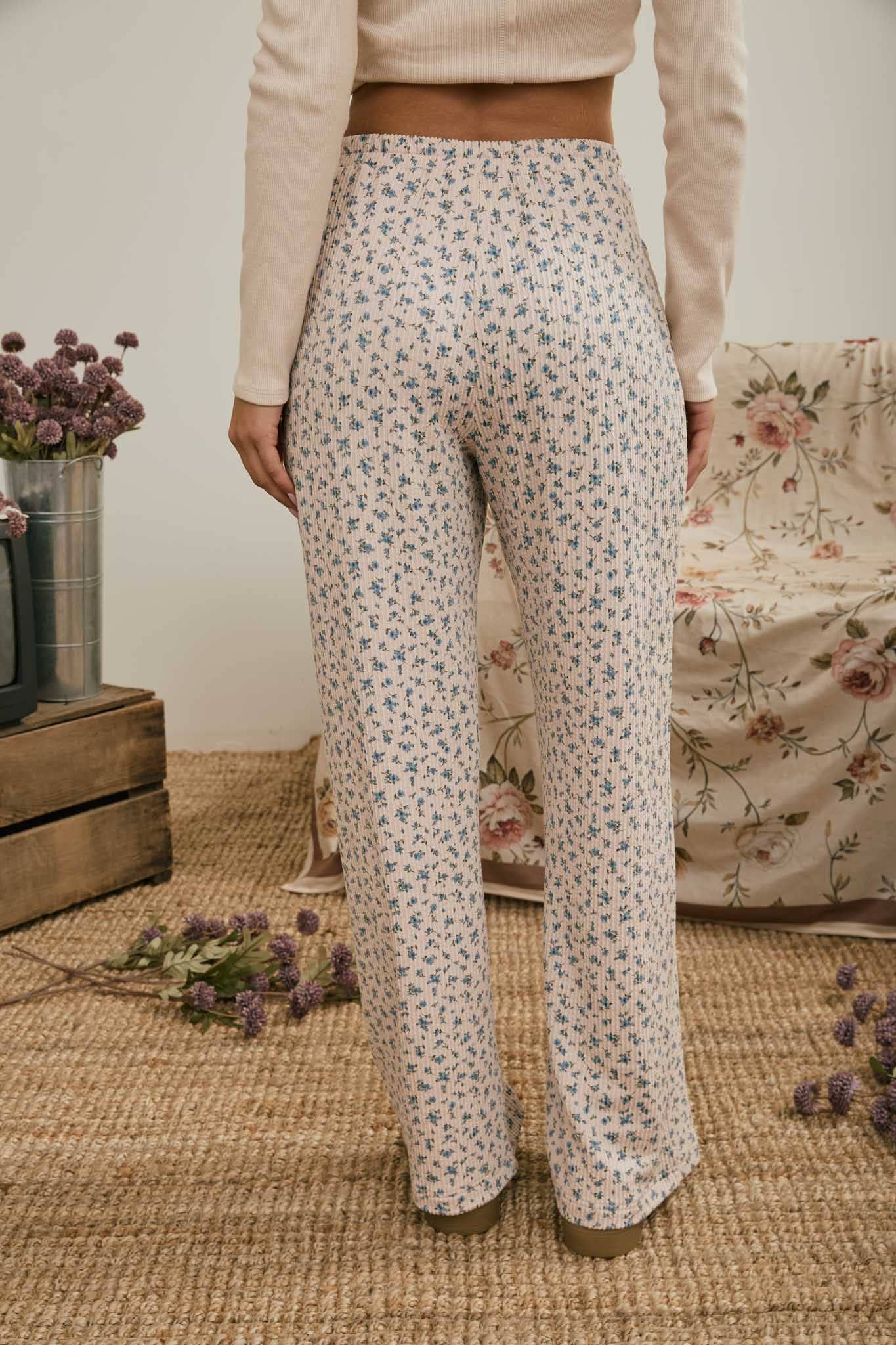 Bluebell Ribbed Knit Lounge Pants
