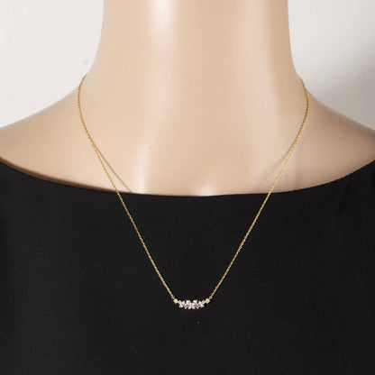 Gold Dipped Floral Cluster Station Necklace
