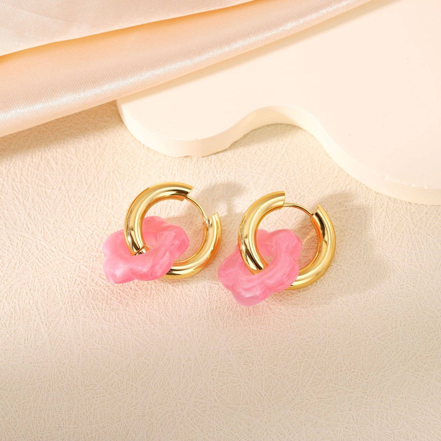 Floral Mini Hoops- Tarnish Free