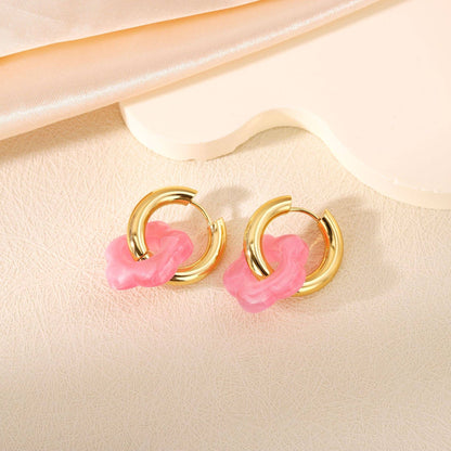 Floral Mini Hoops- Tarnish Free