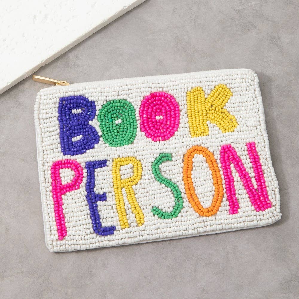 Book Person Beaded Coin Purse