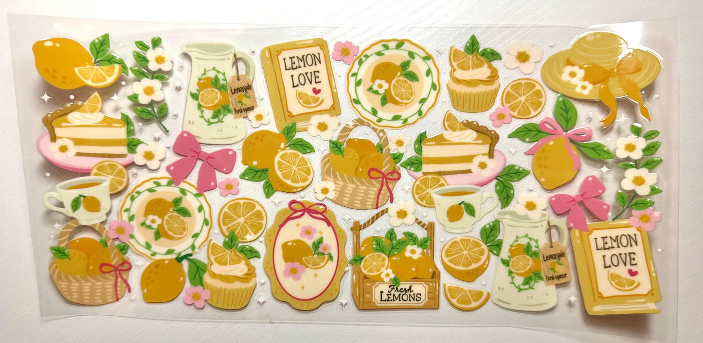 16oz Glass Cup with lid and straw (assorted designs)