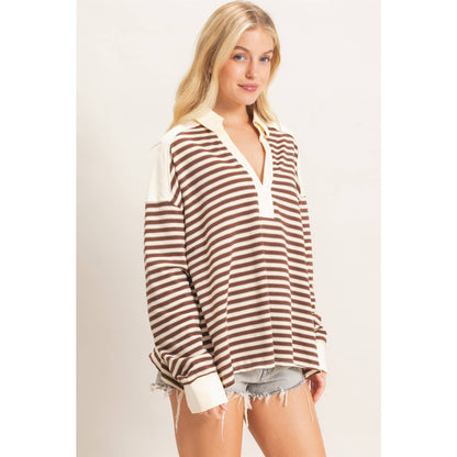 Chestnut Striped Top