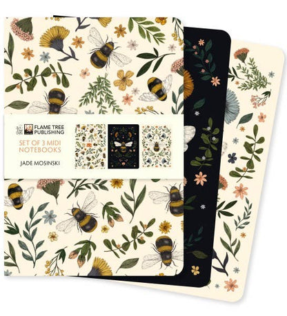Set of 3 Midi Notebooks- Botanical Bees