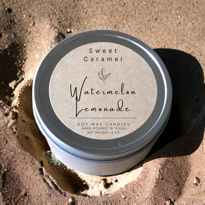 Watermelon Lemonade Soy Candle - Tins 8 oz
